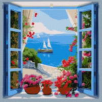Картина за номерами Морський пейзаж art_selena_ua 40х40 Ідейка (KHO2778)