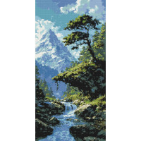 Алмазна мозаїка Карпатський пейзаж 40x80 см Орігамі (OD5157)