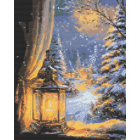 Алмазна мозаїка Зимова ніч 40x50 см Орігамі (OD3549)