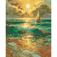 Алмазна мозаїка Пейзаж. Самотнє вітрило у морі 40x50 см Орігамі (OD30610-01)