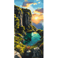 Картина за номерами Пейзаж Тиша вечірнього заточування 40*80 см Оригамі (LW5129)