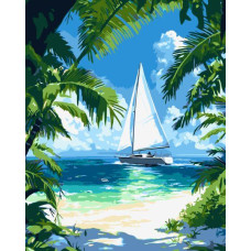 Картина за номерами Тропічне узбережжя art_selena_ua 40х50 Ідейка (KHO6404)