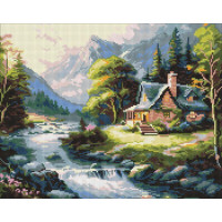 Алмазна мозаїка Будиночок у горах art_selena_ua 40х50 Ідейка (AMO20002)