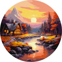 Картина за номерами кругла Гірська панорама art_selena_ua d=39 Ідейка (KHO-R1020)