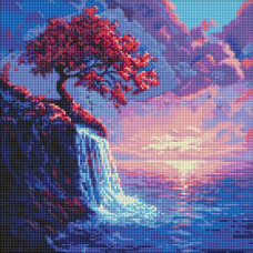 Алмазна мозаїка Сакура в потоці art_selena_ua 40х40 Ідейка (AMO8210)