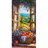 Картина за номерами Пейзаж Фруктовий кошик 40*80 см Оригамі (LW5133)