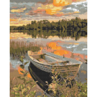 Алмазная мозаика Лодка на закате 40х50 см Оригами (OD2196)