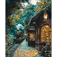 Картина за номерами В очікуванні потягу 40*50 см Орігамі (LW3494)