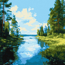 Картина за номерами Тінь і блиск води art_selena_ua 40х40 Ідейка (KHO6408)