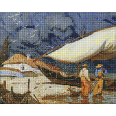 Алмазная мозаика Украинские рыбаки ©tolstukhin artem 40х50 Идейка (AMO7375)