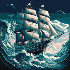 Картина по номерам Шторм на море art_selena_ua Идейка 40х40 (KHO2775)