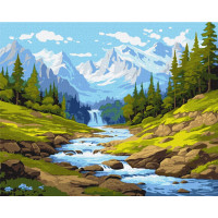 Картина по номерам Ручей в горах art_selena_ua 40x50 (KHO2899)