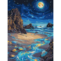 Картина за номерами Сяючий берег з фарбами металік extra art_selena_ua 30х40 Ідейка (KHO6387)