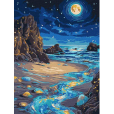 Картина за номерами Сяючий берег з фарбами металік extra art_selena_ua 30х40 Ідейка (KHO6387)