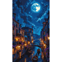 Картина за номерами SANTI Чарівна Венеція 30х50 см LED підсвітка (956546)