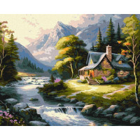 Картина по номерам Домик в горах art_selena_ua Идейка 40х50 (KHO6329)