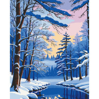 Картина за номерами Пейзаж зимовий ліс (11048-AC) 40х50 см Art Craft