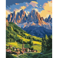 Картина за номерами Світанок у Доломітах art_selena_ua 40х50 Ідейка (KHO6449)