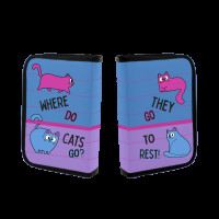 Пенал твердий 1Вересня одинарний з двома клапанами HP-04 Pink and Blue (533456)