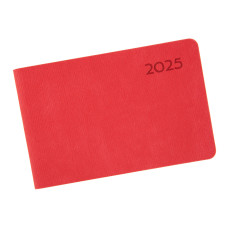Еженедельник 10х15см дата Leo Planner датированный 2025 Monte красный 128 стр (252561)