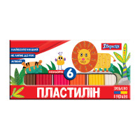 Пластилін 1вересня Zoo Land 6 кол. 120г Україна (540512)