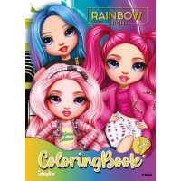 Книжка-розмальовка зі стікерами The creative Rainbow 21x29 Ідейка (LCB12)
