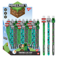 Ручка гелева пиши-стирай Minecraft 0.5 мм синя 3шт YES (420378)