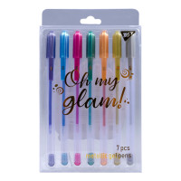 Ручки гелеві YES "Oh My Glam" металік набір 7шт. код: 420369