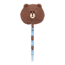 Ручка кулькова пухнаста YES Line Friends' Brown (412111)