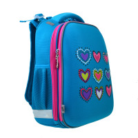 Рюкзак шкільний каркасний YES H-12-1 Hearts turquoise 38*29*15 (554490)