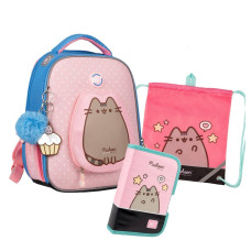 Набор рюкзак ортопедический + пенал + сумка Yes Pusheen H-100 (559548К)