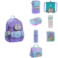 Набір шкільний MAX Pusheen Summer рюкзак + пенал + сумка для взуття + ланч-бокс + пляшка + термос + гаманець + сумка Yes S-104S