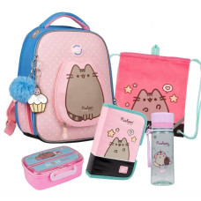 Набор рюкзак ортопедический + пенал + сумка + бутылка + ланч-бокс Yes Pusheen H-100 (559548XXL)