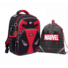 Набор школьный ортопедический рюкзак + сумка для обуви YES S-40 Marvel Deadpool (553843К)