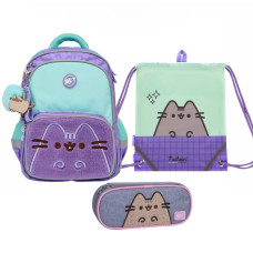 Набір рюкзак шкільний ортопедичний + пенал + сумка з котиком Pusheen 38 см YES Cat S-72 (559899К1)