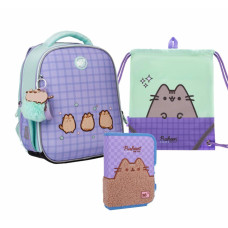 Набір рюкзак шкільний ортопедичний + пенал + сумка Yes котик Pusheen the Cat H-100 (559850К2)