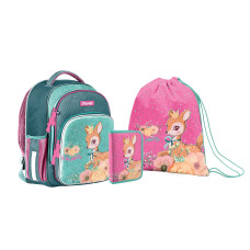 Школьный набор Рюкзак + пенал + сумка 1 Вересня S-106 Collection Forest princesses 1 Вересня (558838)