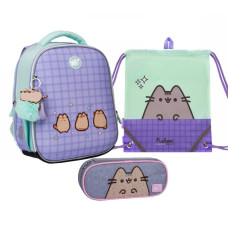 Набір рюкзак шкільний ортопедичний + пенал + сумка Yes котик Pusheen the Cat H-100 (559850К)