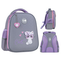 Рюкзак шкільний напівкаркасний GoPack Education Cute Kitty спинка 34 см (GO26-165S-3)