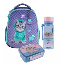Рюкзак шкільний ортопедичний + пляшка для води + ланч-бокс Kite Studio Pets (SP25-555S-2K)