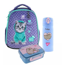 Рюкзак шкільний ортопедичний + термос + ланч-бокс Kite Studio Pets (SP25-555S-2K2)