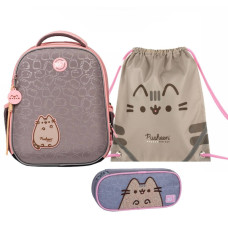 Набір рюкзак шкільний ортопедичний + пенал + сумка Yes котик Pusheen Fatty H-100 (559851К)