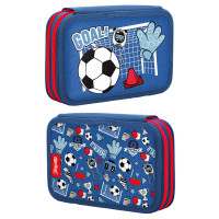 Пенал-книжка твердый 1Вересня двойной HP-01 Football синий (532985))