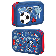 Пенал-книжка твердый 1Вересня двойной HP-01 Football синий (532985))