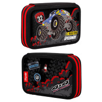Пенал-книжка твердий 1вересня подвійний HP-01 Monster Truck чорний (532975))