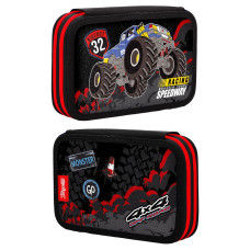 Пенал-книжка твердый 1Вересня двойной HP-01 Monster Truck черный (532975))