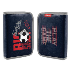 Пенал-книжка твердый 1Вересня одинарный с двумя клапанами HP-04 Football синий (532907))