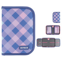 Пенал-книжка без наповнення Kite NEW Purple Chequer 20x14x4 (K24-622-3)