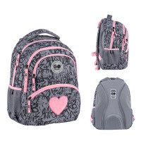 Рюкзак шкільний GoPack Education Fluffy Heart спинка 40 см (GO26-175M-4)