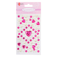 Набор кристаллов и жемчужин Santi самоклеящаяся Rromantic collection 12 х 7 см. код: 742515